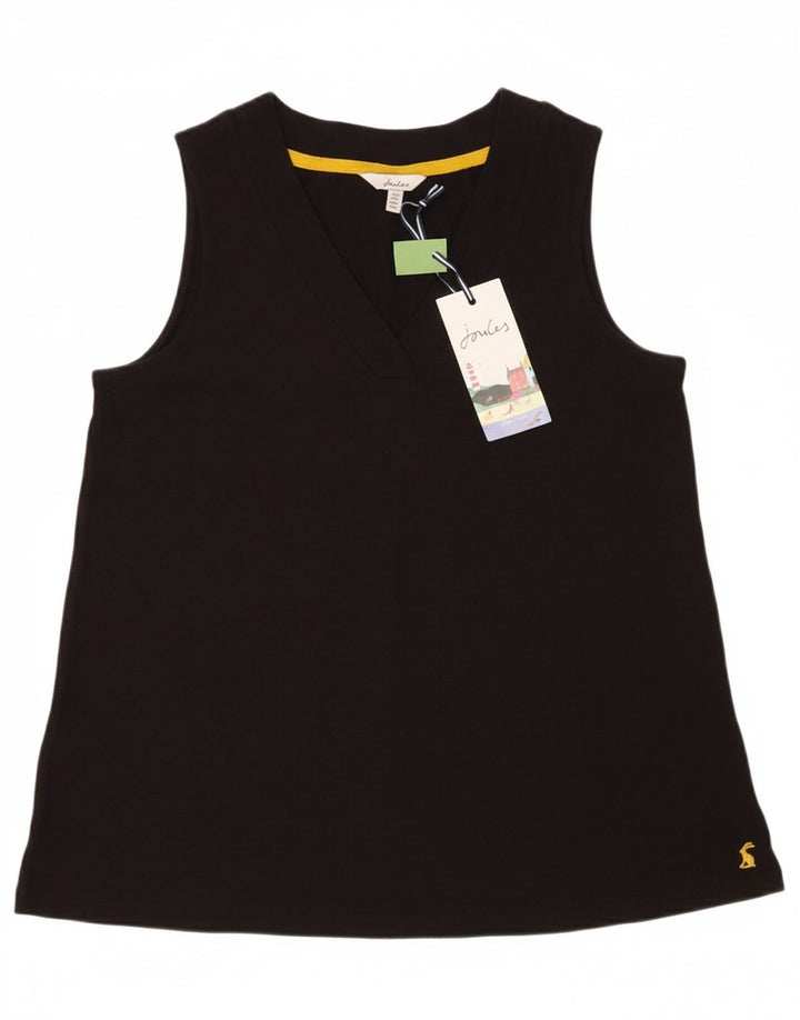 JOULES Womens Vest Top UK 8 Small Black Cotton