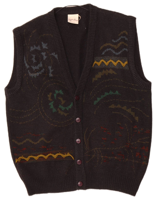Angelo Litrico Pull Cardigan Homme IT 48/50 Moyen Noir Géométrique