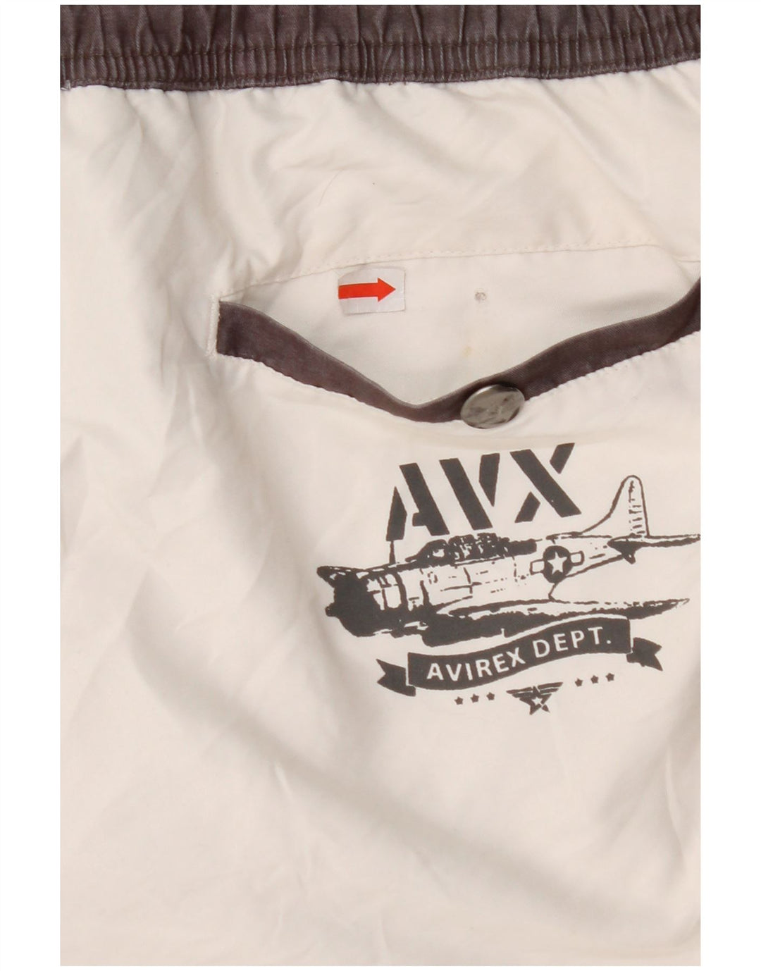 AVIREX Short de Bain Graphique Homme XL Blanc Polyester