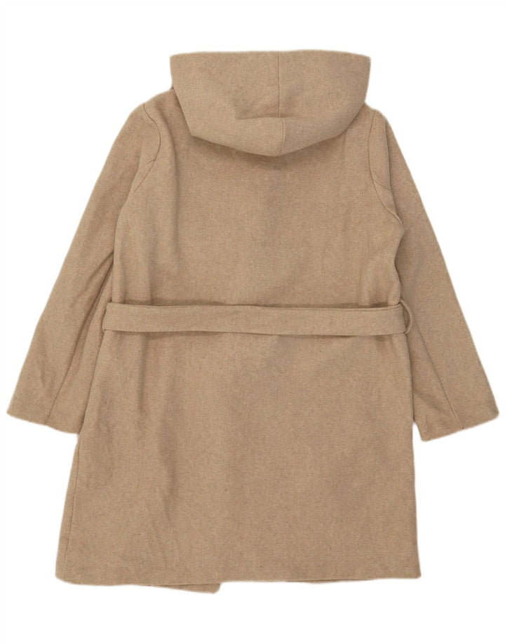 Zara Manteau à capuche pour femme UK 44 Polyester beige moyen