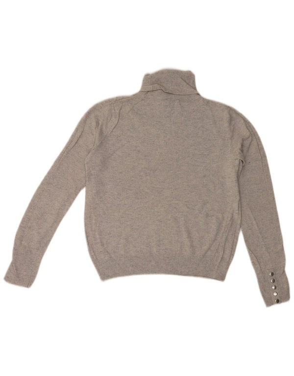 MINT VELVET Pull col roulé pour femme UK 10 Petit coton gris
