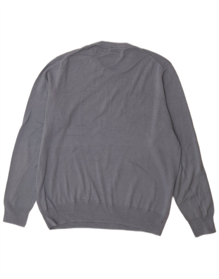 Marks & Spencer Pull à col rond pour homme en coton bleu Taille L