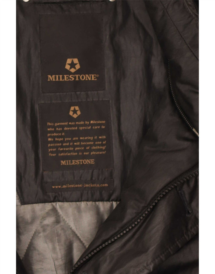 Milestone Veste Bomber à Capuche Homme UK 44 2XL Noir Polyester