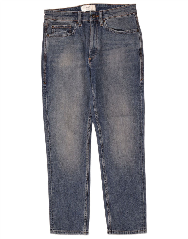 Marks & Spencer Jean Slim Fit Homme W30 L29 Bleu Coton