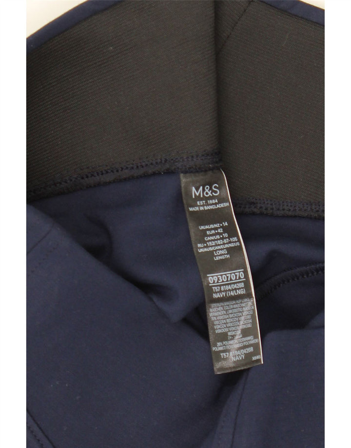 Marks & Spencer Leggings Femme UK 14 Large Bleu Marine Viscose