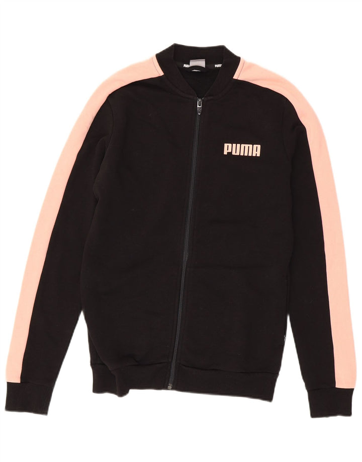 Puma Veste de survêtement graphique pour femme UK 10 Small Noir Colourblock