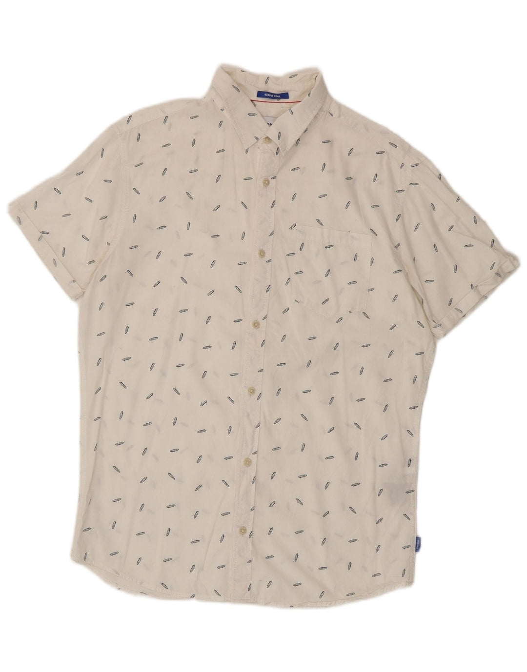 Jack & Jones Chemise à manches courtes pour homme en coton à pois blancs