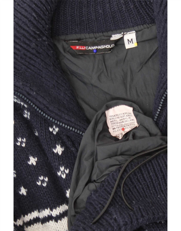 F.LLI Campagnolo Pull Col Zippé Homme Bleu Marine Moyen Noël