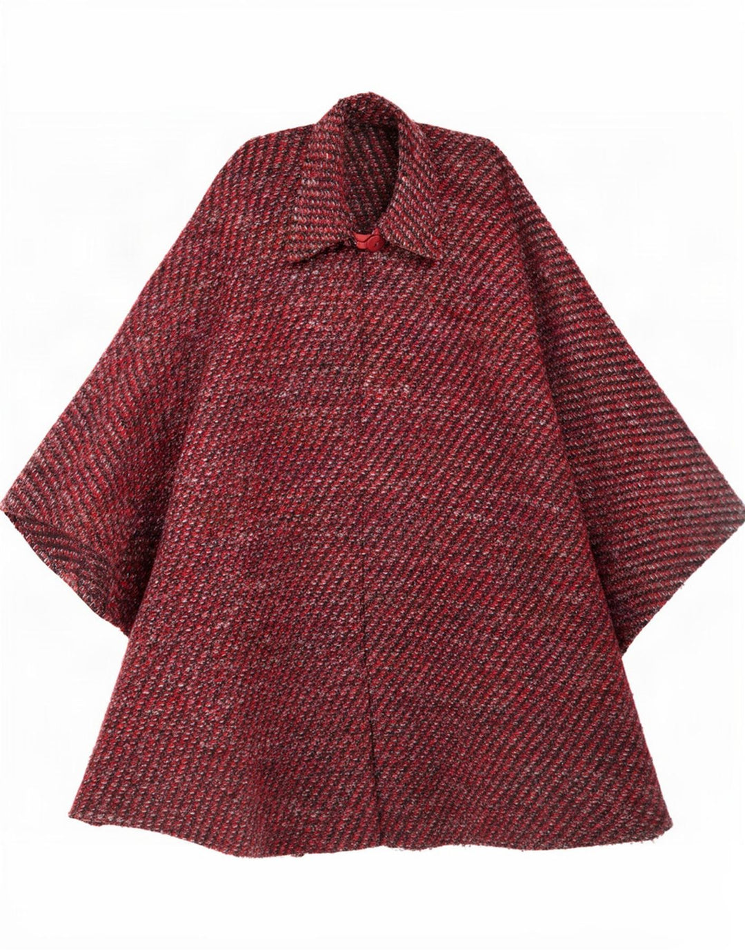 vintage Womens Cape Coat One Size Rouge Moucheté