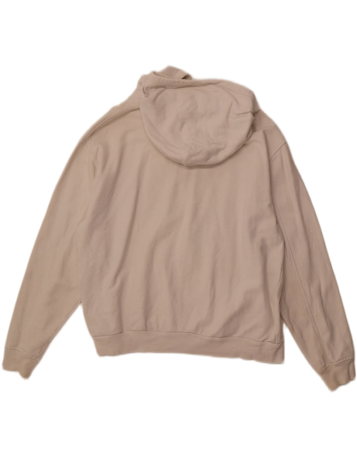 LEVI'S Pull à capuche graphique surdimensionné pour femme UK 14 Medium Off White