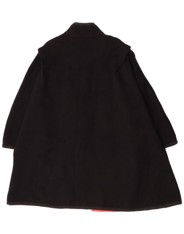 vintage Womens Réversible Overcoat UK 14 Medium Black Colourblock