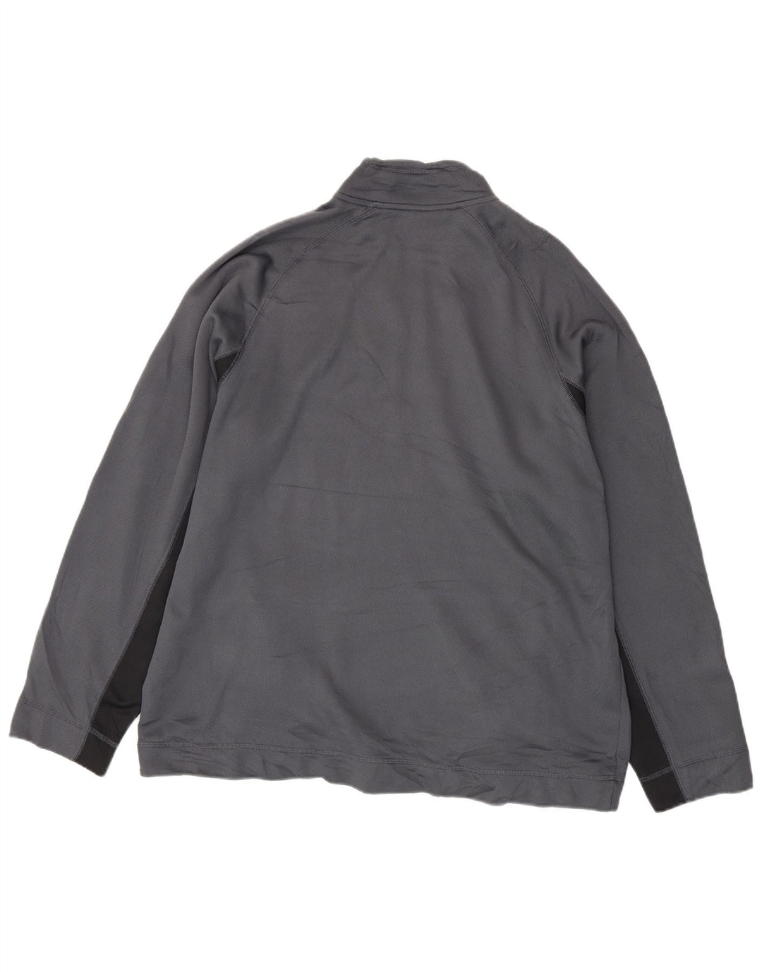 Reebok Sweat-shirt à col zippé pour homme 2XL Gris Colorblock Polyester