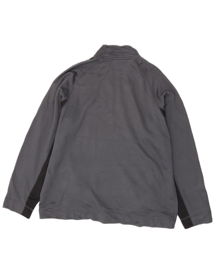 Reebok Sweat-shirt à col zippé pour homme 2XL Gris Colorblock Polyester