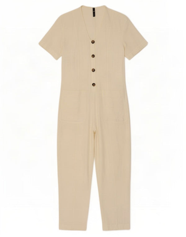 Zara Femme Trafaluc Combinaison UK 10 Petit Blanc Cassé