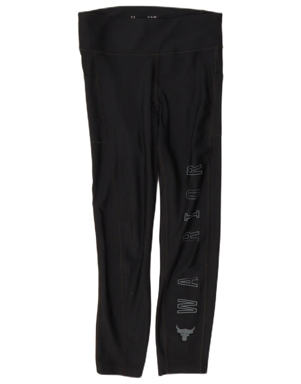 Under Armour Legging court Heat Gear Graphic pour femme UK 12 Noir moyen