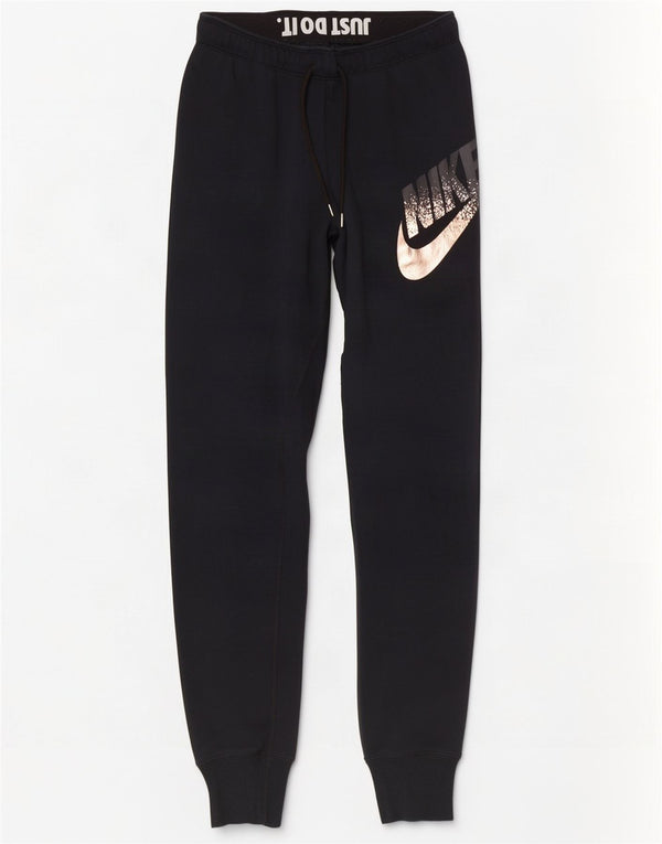 Nike Pantalon de survêtement graphique pour femme Joggers UK 8 Small Noir Coton