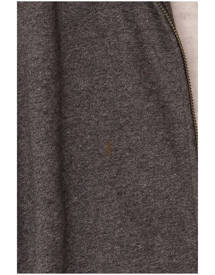 Jack Wills Pull à capuche zippé pour homme en coton moucheté gris moyen
