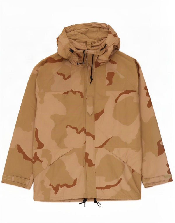 Raven Veste de pluie à capuche pour homme UK 40 Large Beige Camouflage Nylon