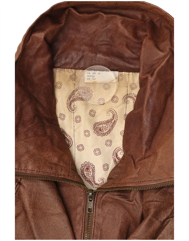 VINTAGE Veste en cuir homme IT 52 XL Marron