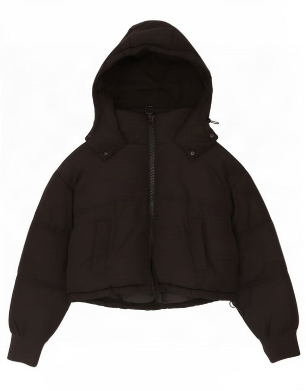Topshop Veste matelassée surdimensionnée à capuche pour femme UK 8 Small Noir