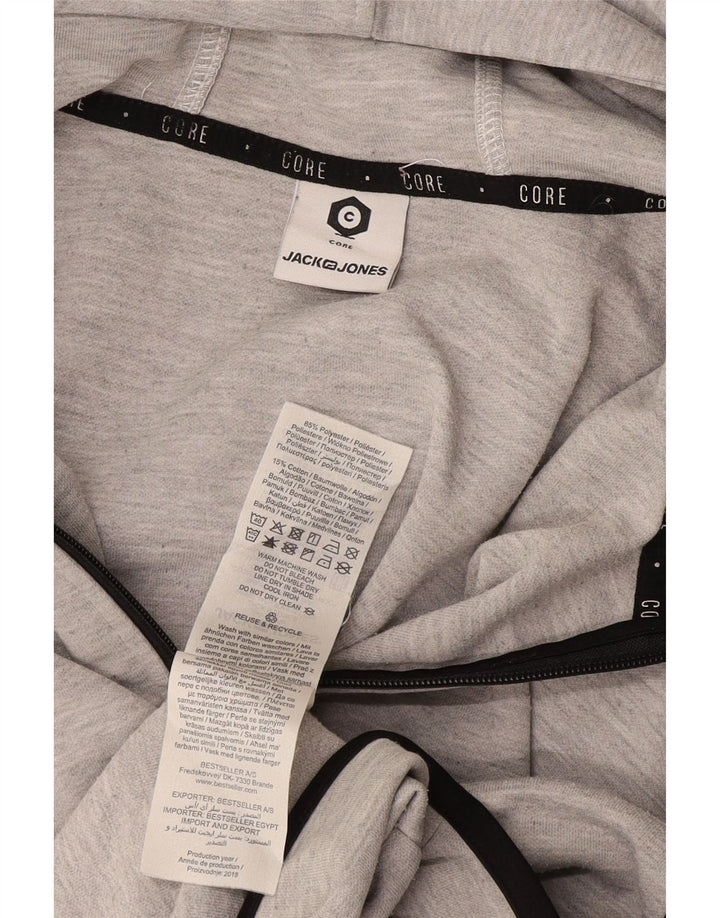 Jack & Jones Pull à Capuche Zippé Homme Gris Moyen Polyester