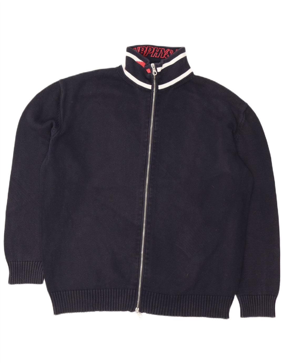 Murphy & Nye Cardigan graphique pour homme en coton bleu marine 2XL