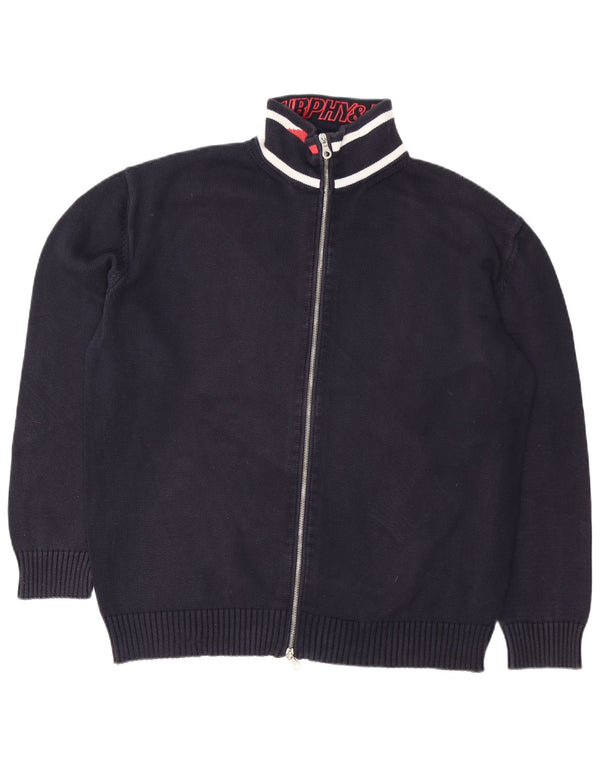 Murphy & Nye Cardigan graphique pour homme en coton bleu marine 2XL