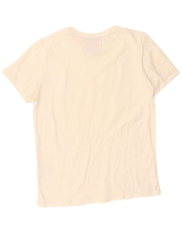 Superdry T-Shirt Graphique Top XL Coton Blanc Cassé Homme