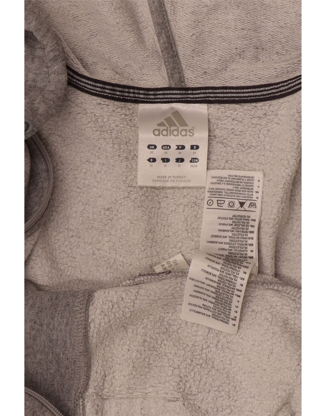 ADIDAS Pull à capuche zippé pour homme en coton moucheté gris moyen