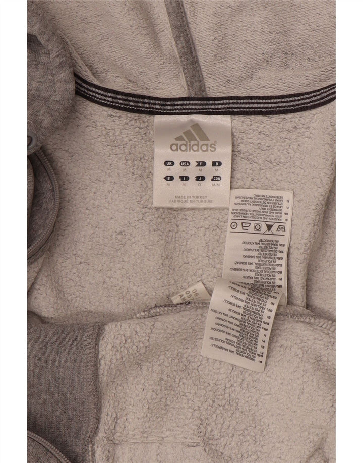 ADIDAS Pull à capuche zippé pour homme en coton moucheté gris moyen