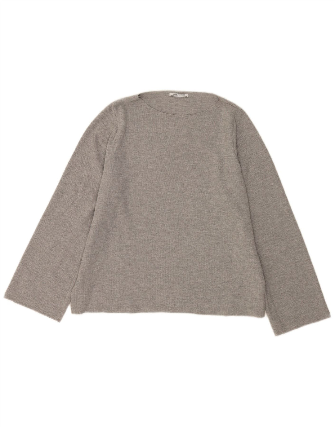 Zara Femme Trafaluc Haut Oversize Manches Longues UK 10 Petit Gris Polyester