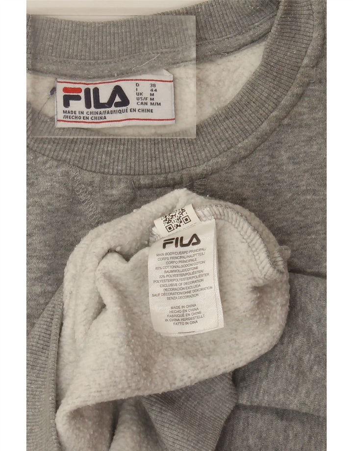 FILA Sweat-shirt graphique pour femme UK 44 Gris moyen Colourblock