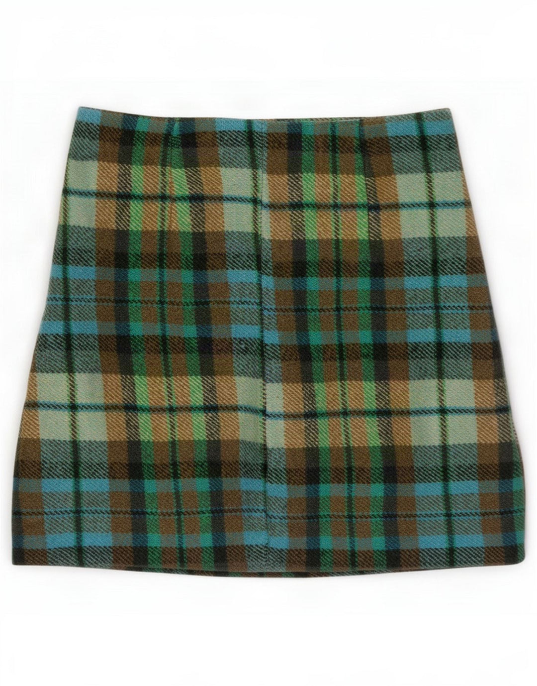 Vintage Mini-jupe femme Small W26 Acrylique à carreaux multicolore