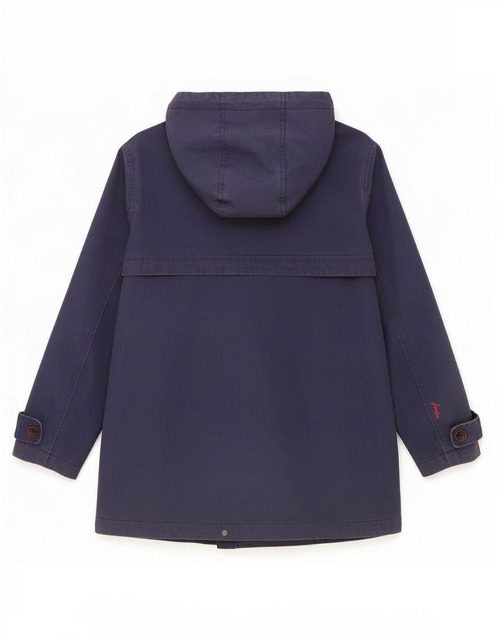 Joules Veste de pluie à capuche pour femme UK 12 Bleu marine moyen Coton