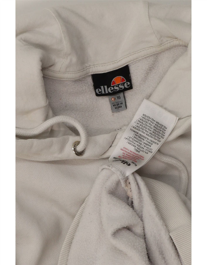 ELLESSE Pull à capuche surdimensionné pour femme UK 16 Grand coton blanc