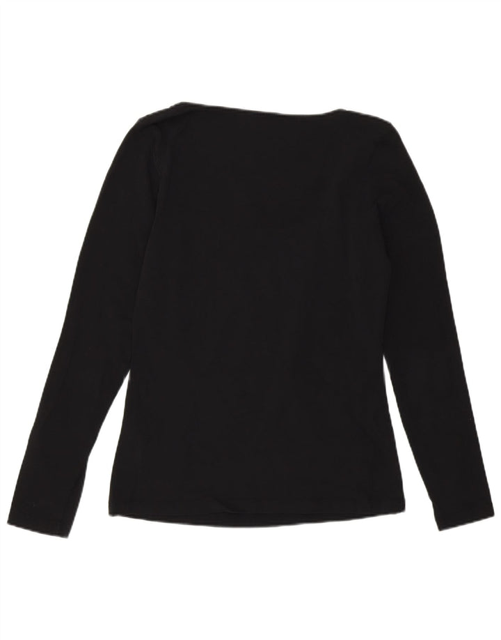 Calvin Klein Haut graphique à manches longues pour femme UK 14 Coton noir moyen