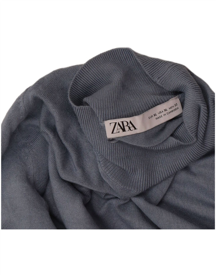 Zara Pull col roulé pour femme UK 18 XL Bleu