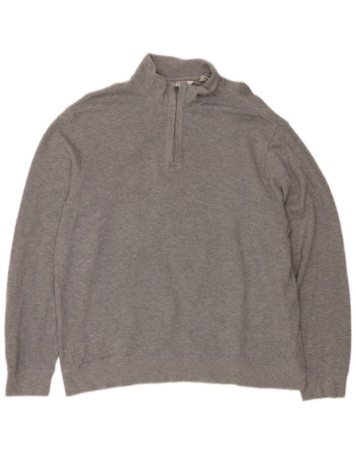 IZOD Pull col zippé homme grand gris coton
