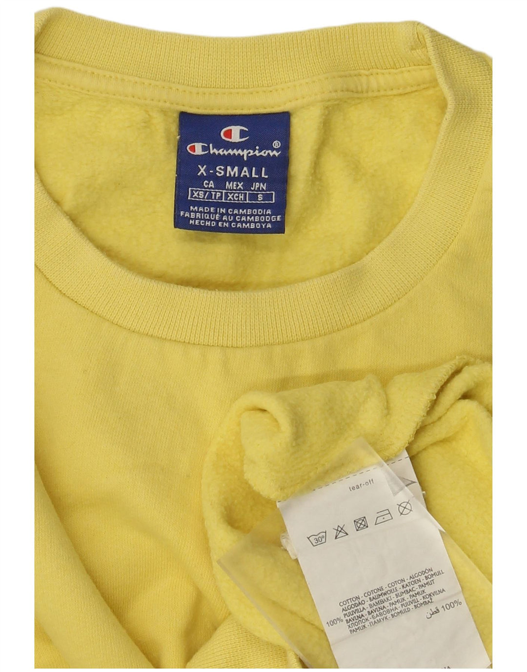 Champion Sweatshirt Jumper XS Jaune Coton Homme