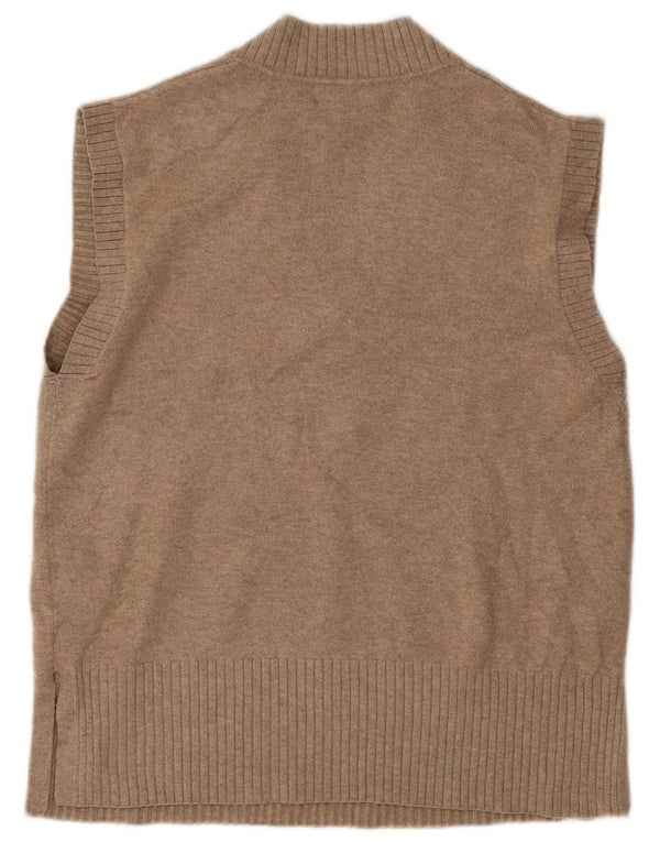 Marks & Spencer Womens Oversized Vest Tank Top UK 14 Medium Beige Polyester