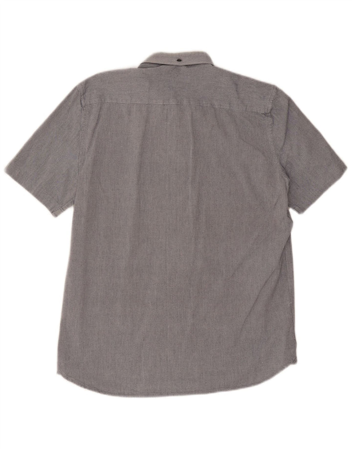 French Connection Chemise à Manches Courtes Homme Bleu Moyen Coton