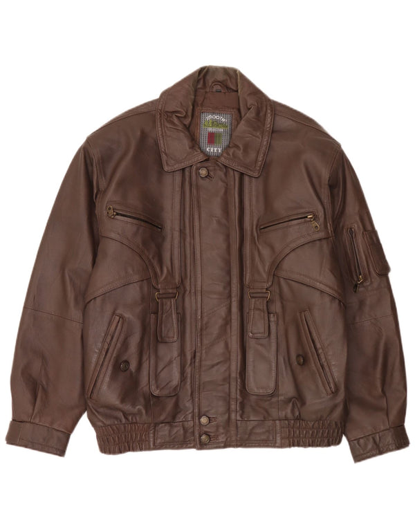 veste en cuir homme vintage IT 48 Marron moyen