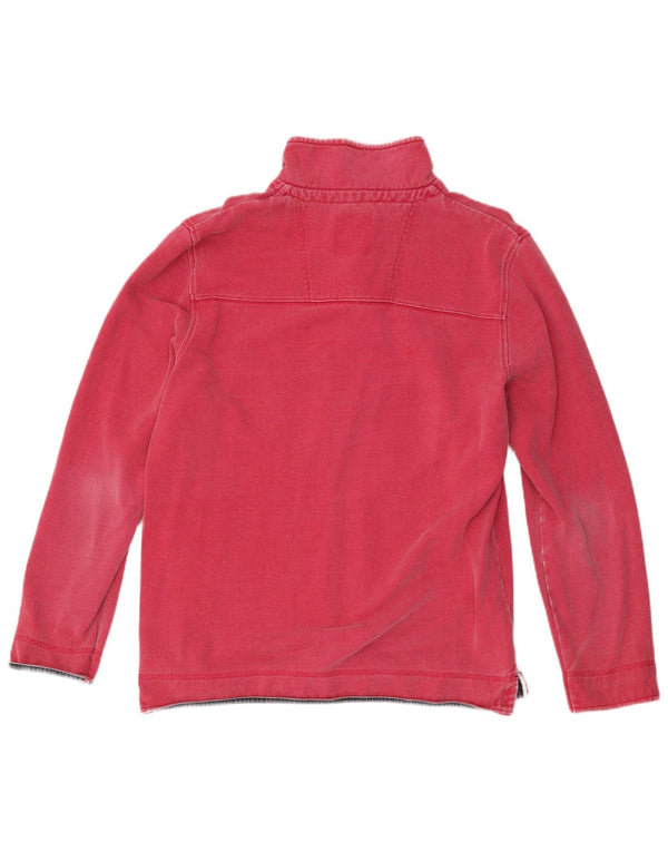 Crew Clothing Sweat-shirt à col zippé pour homme en coton rose Taille L