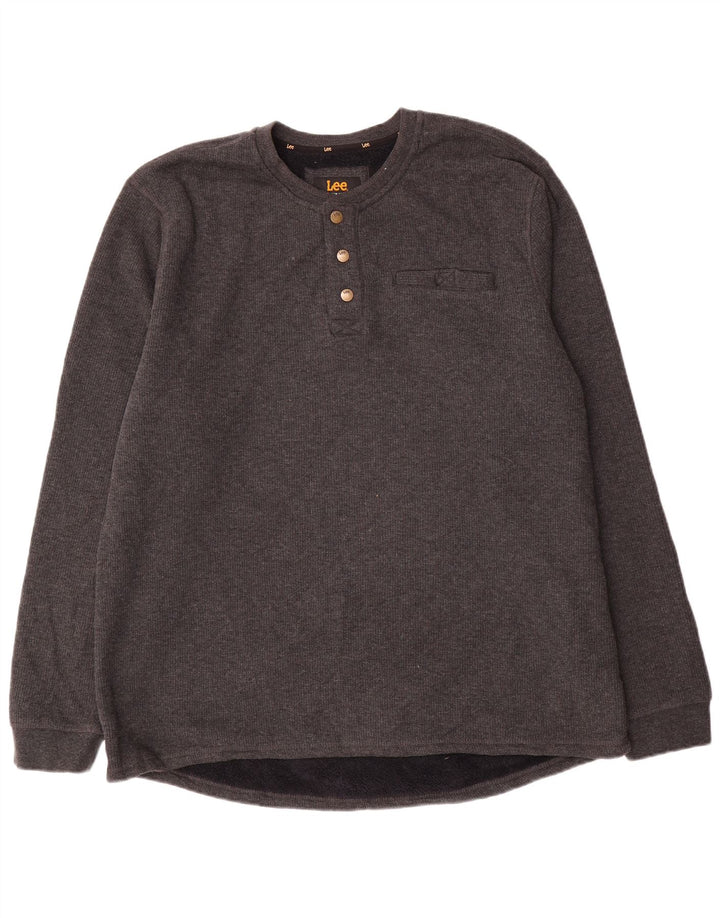 Lee Mens Regular Fit Sweatshirt Jumper XL Gris Moucheté Coton