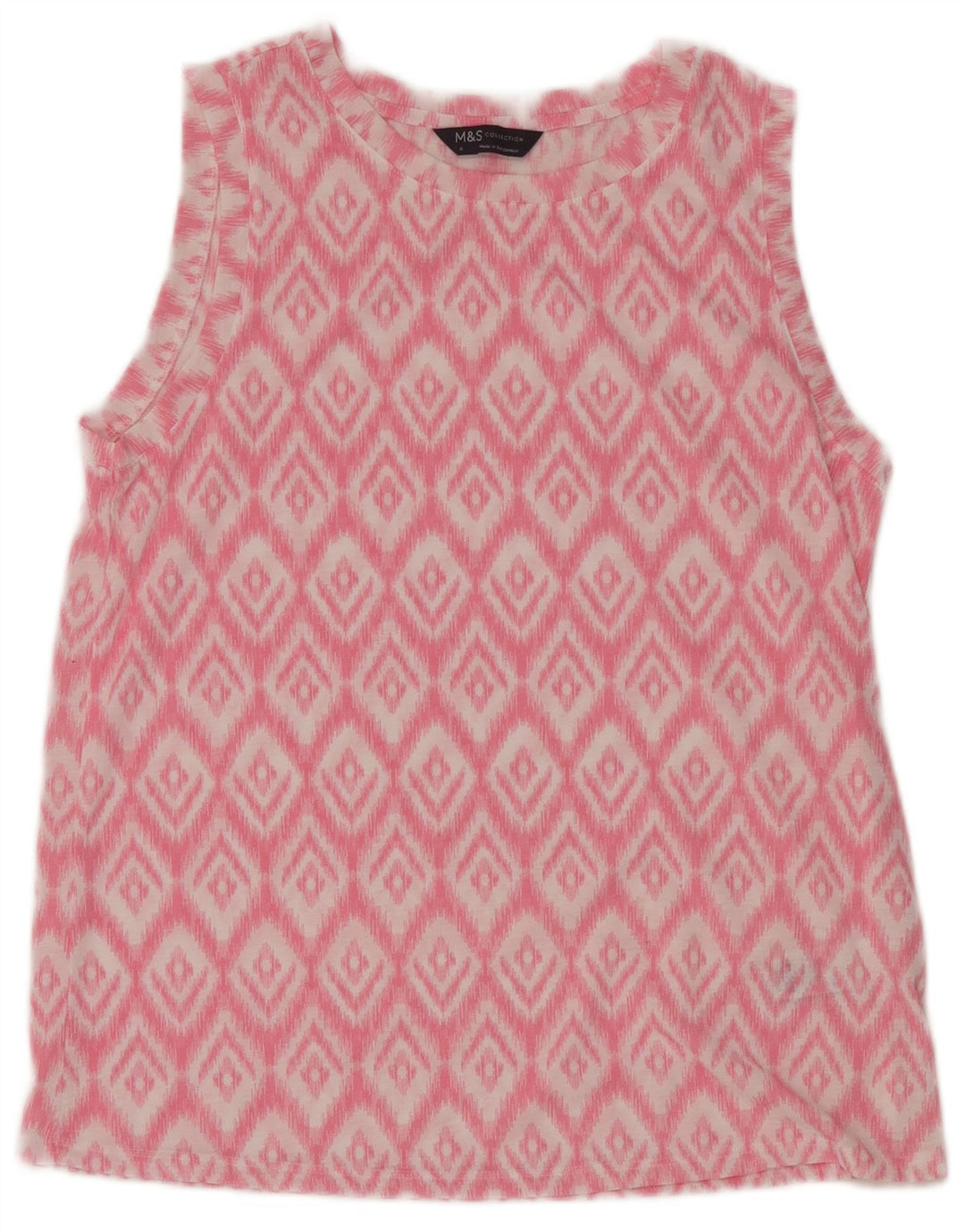 Marks & Spencer Chemisier sans manches pour femme UK 8 Petit Rose Ikat Polyester