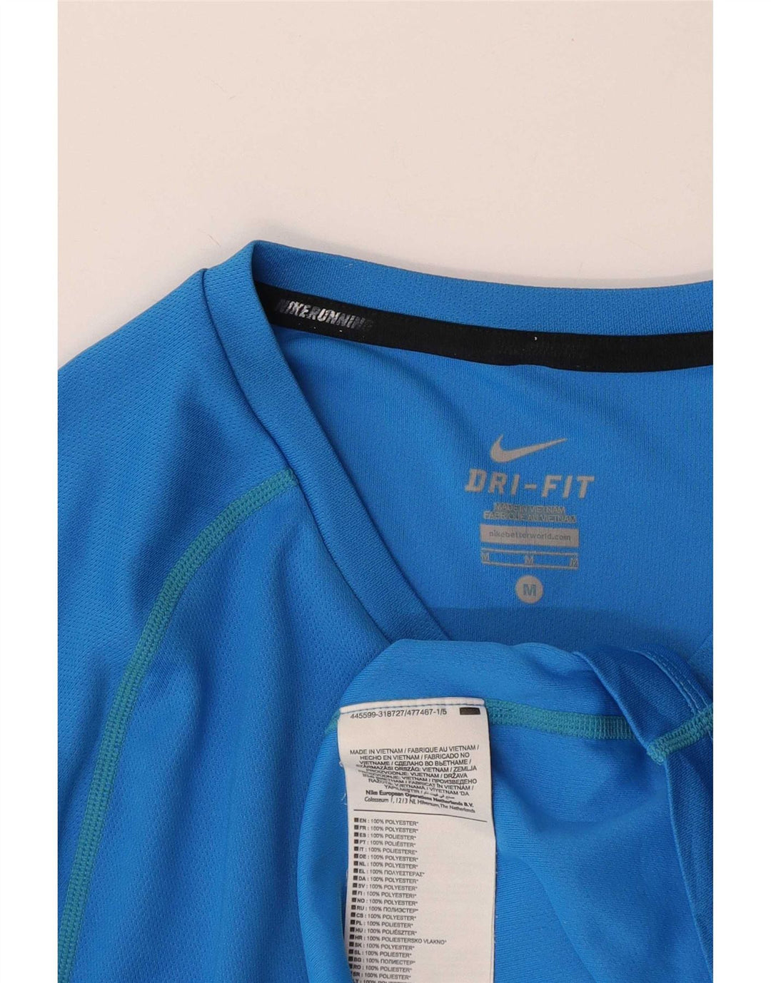 Nike Homme Dri Fit T-Shirt Haut Bleu Moyen Polyester