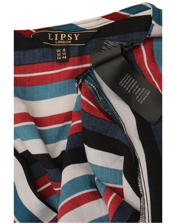Lipsy Femme Chemisier UK 18 XL Polyester Rayé Multicolore