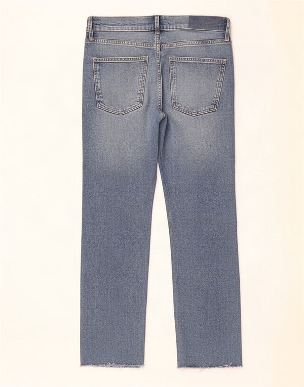 Zara Jean droit vieilli pour femme EU 36 XS W26 L26 Bleu Coton
