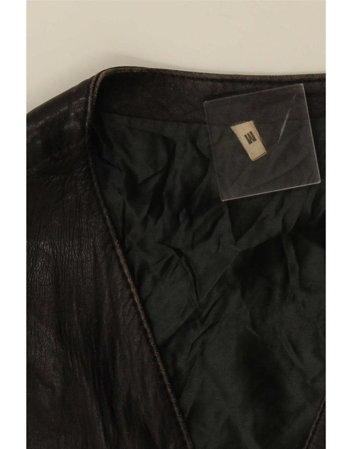 gilet en cuir homme vintage noir moyen