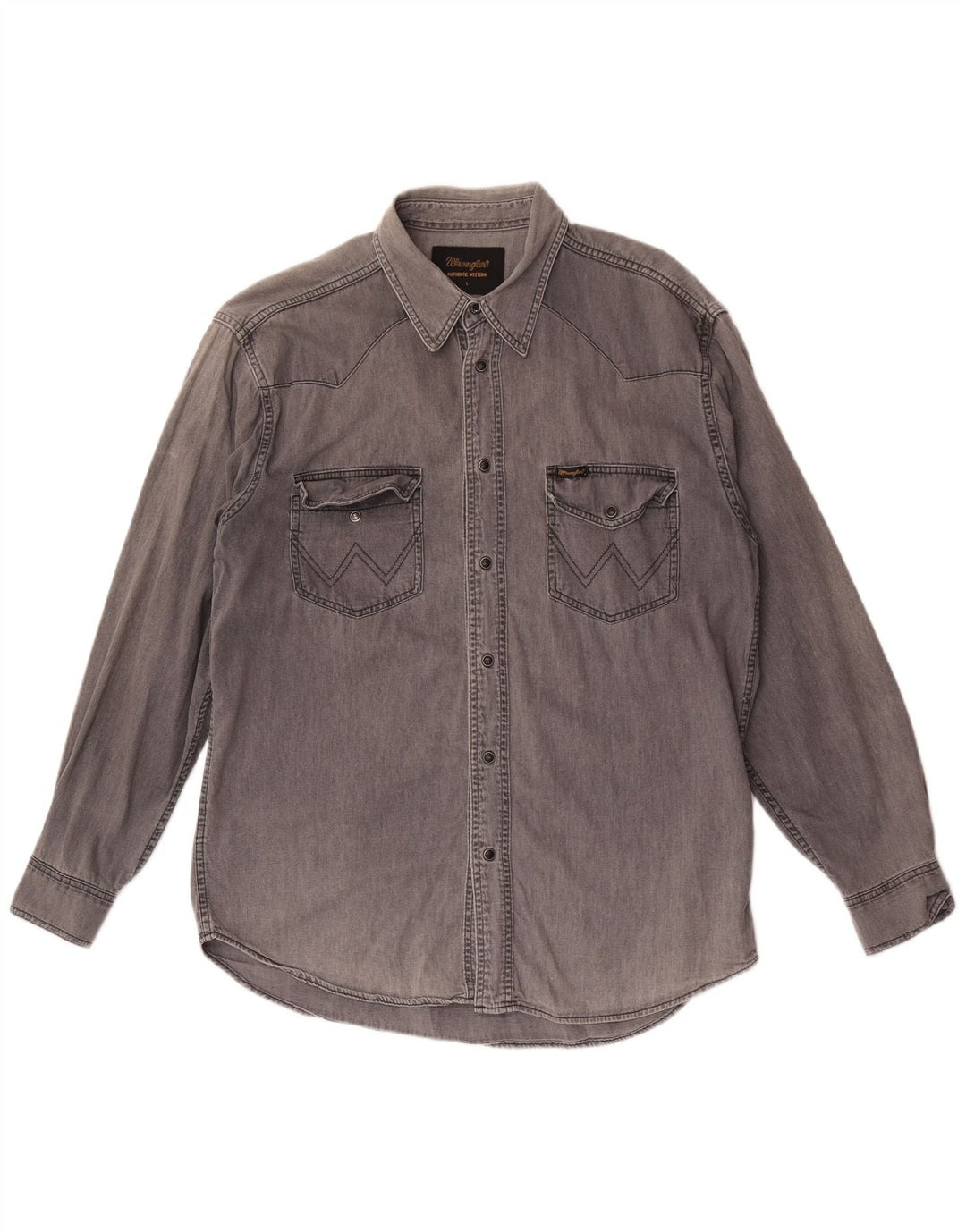 Wrangler Chemise en Jean Homme Grand Coton Gris